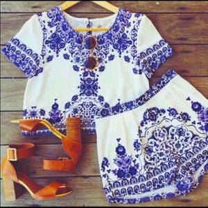 Paisley two piece set (shorts & crop top)